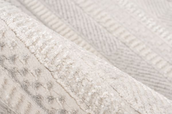 Webteppich NANCY ca. 160x230cm in Farbe silver-ivory Webteppich NANCY ca. 160x230cm in Farbe silver-ivory, textured, cream, Stoff, gewebt, Decke
