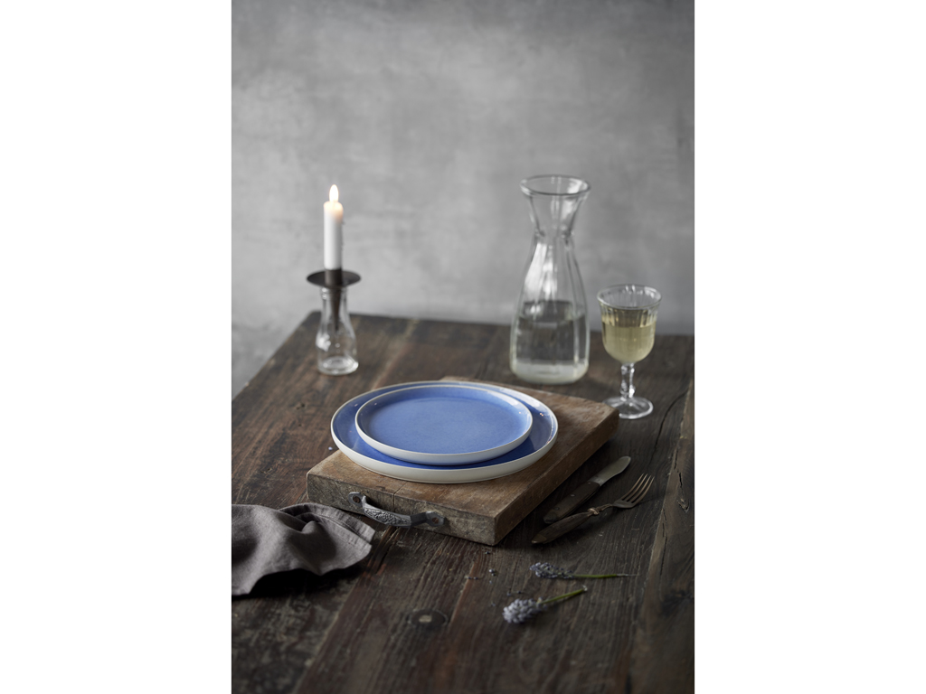 F&H Lunchteller STUDIO ROUND NORTH in Farbe Matte white/Shiny river