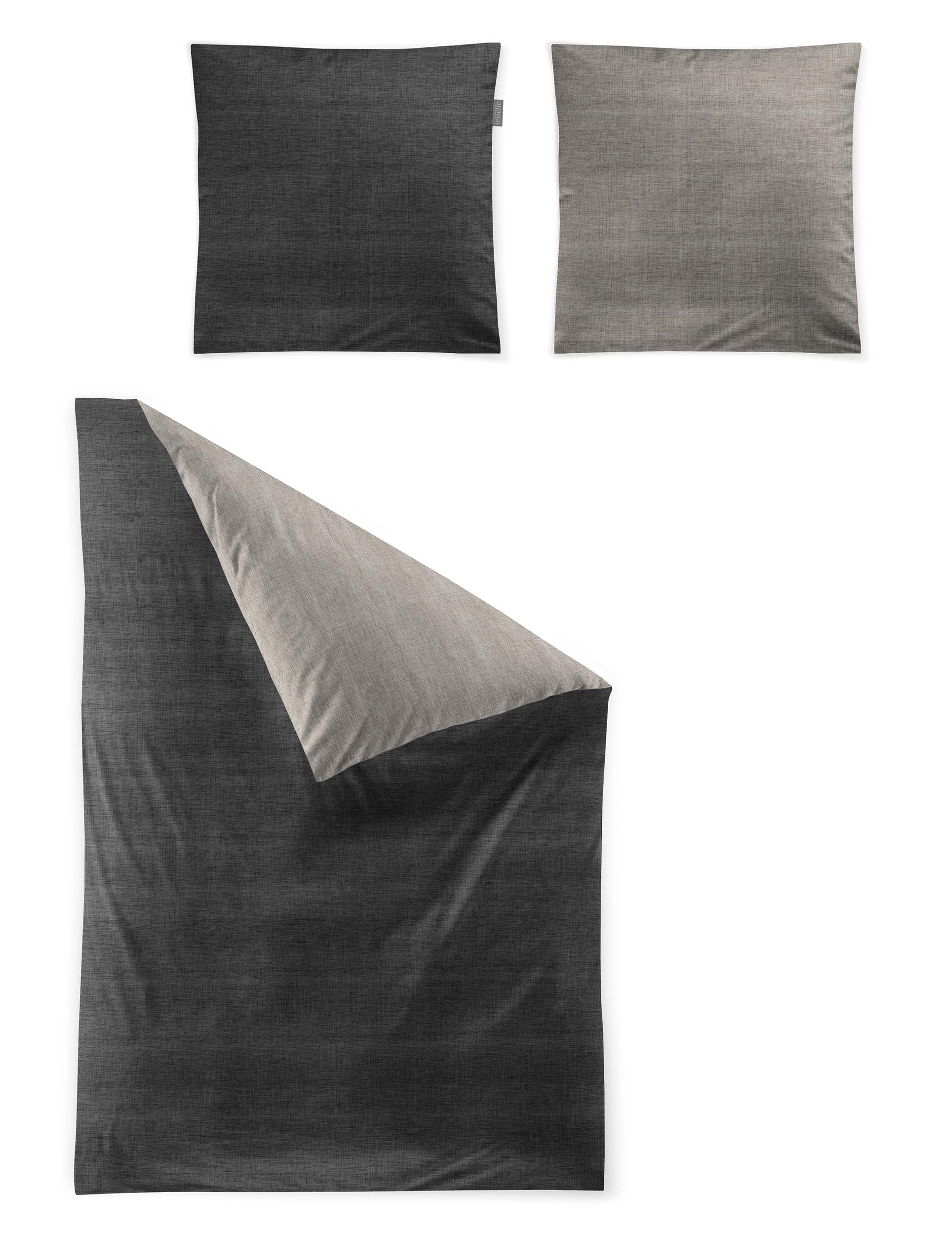 Irisette Mako-Satin Bettwäsche WAVE-HK ca. 135x200cm in Farbe grau