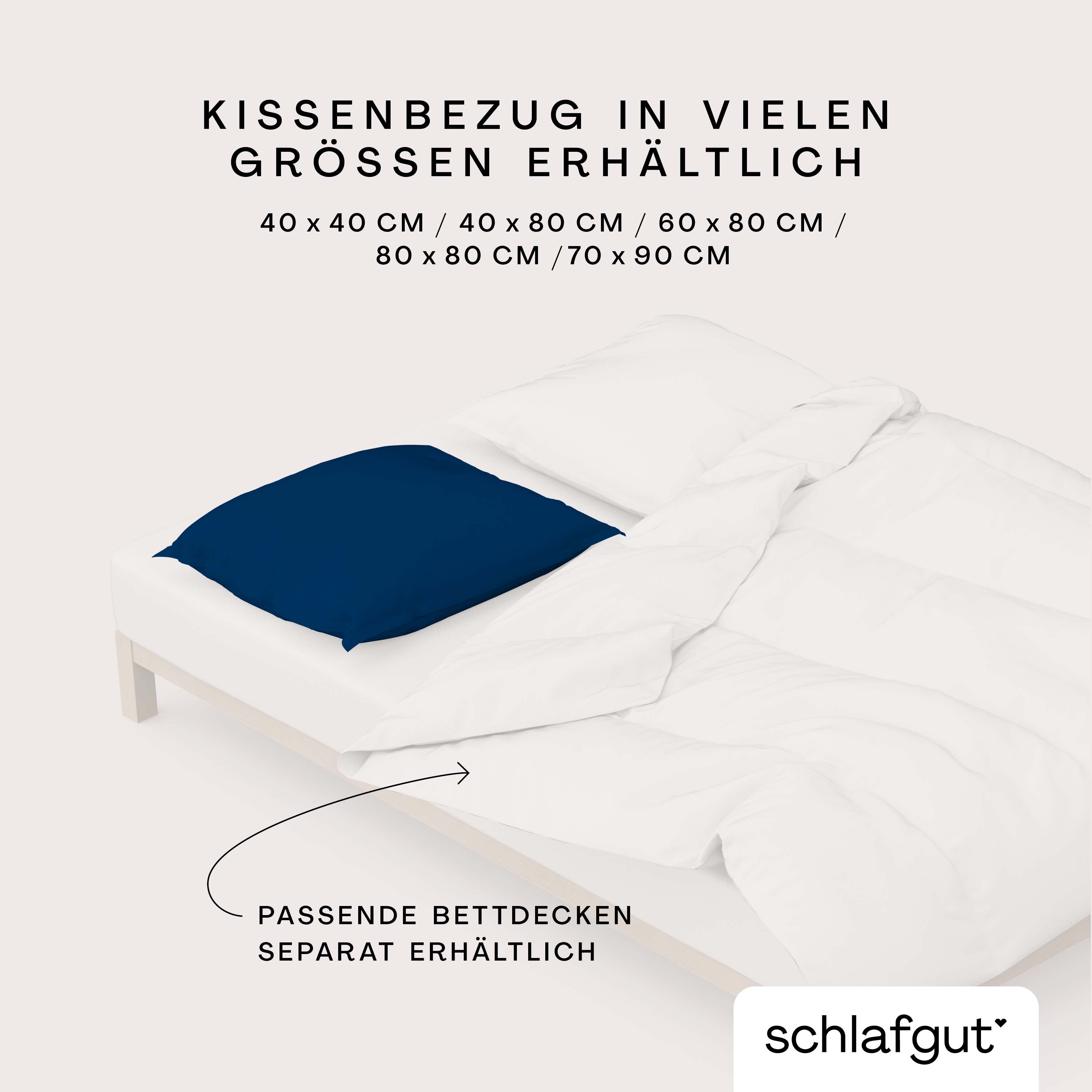 Schlafgut Kissenbezug 40x80 cm KISSENBEZUG in blue deep Schlafgut Kissenbezug 40x80 cm KISSENBEZUG in blue deep, Bettdecke, Bettbezug, Kissenbezug, Bettwäsche, Duvet