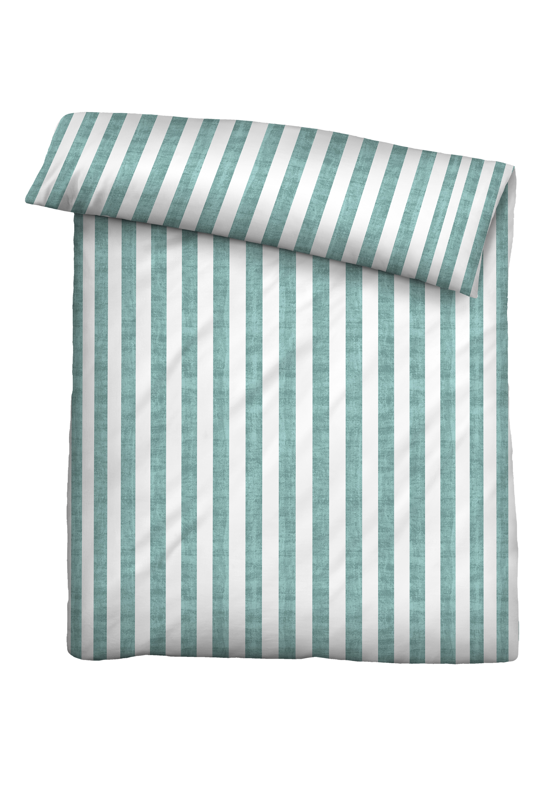 biberna SEERSUCKER-Bettwäsche ca. 135x200cm in Farbe Mint, Streifen, Kissen, Kissenbezug, Teal, Stoffpattern