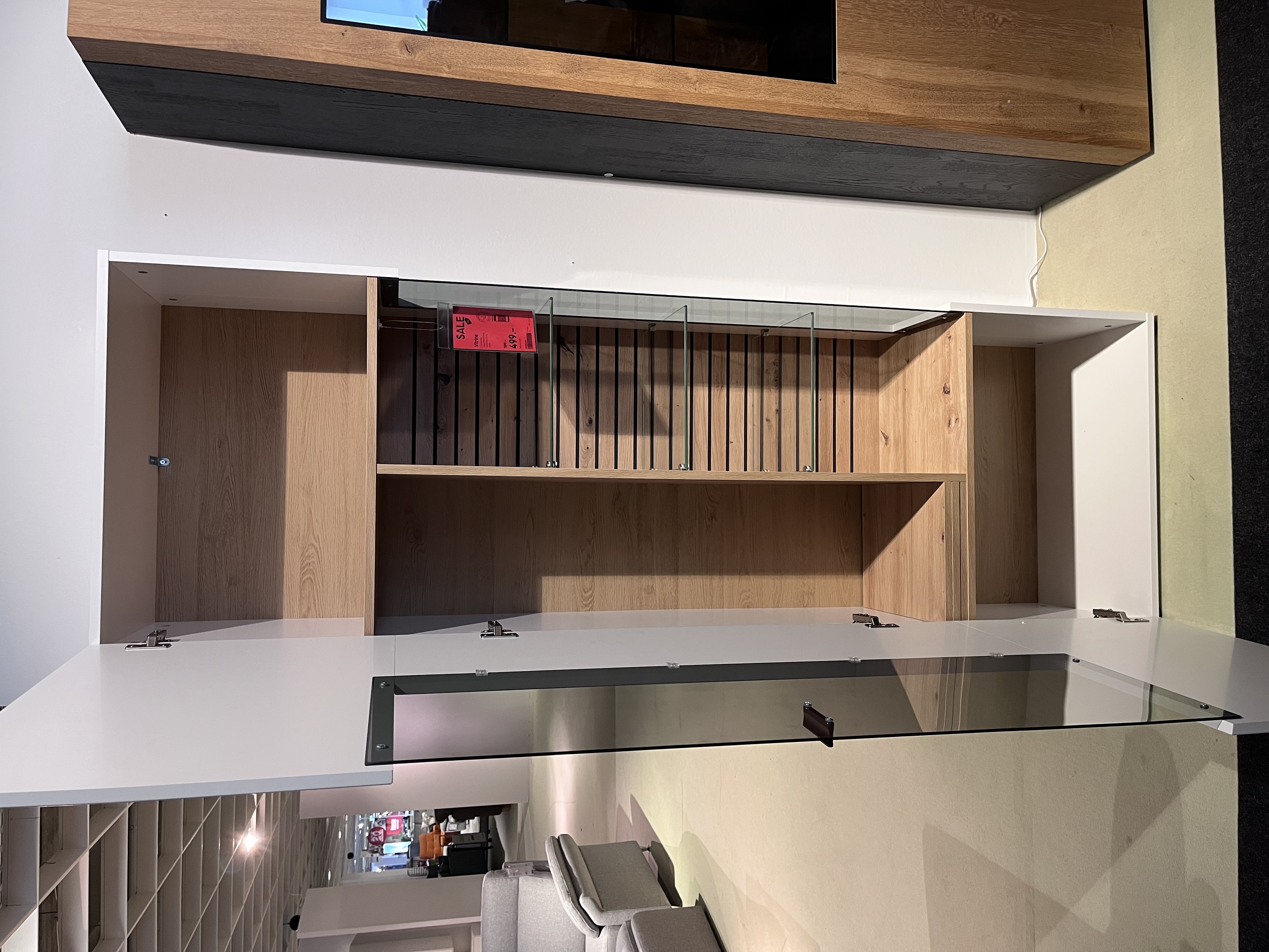 Wohn Concept Vitrine FRESNO ca. B65 H201 T40 cm in Front weiß matt