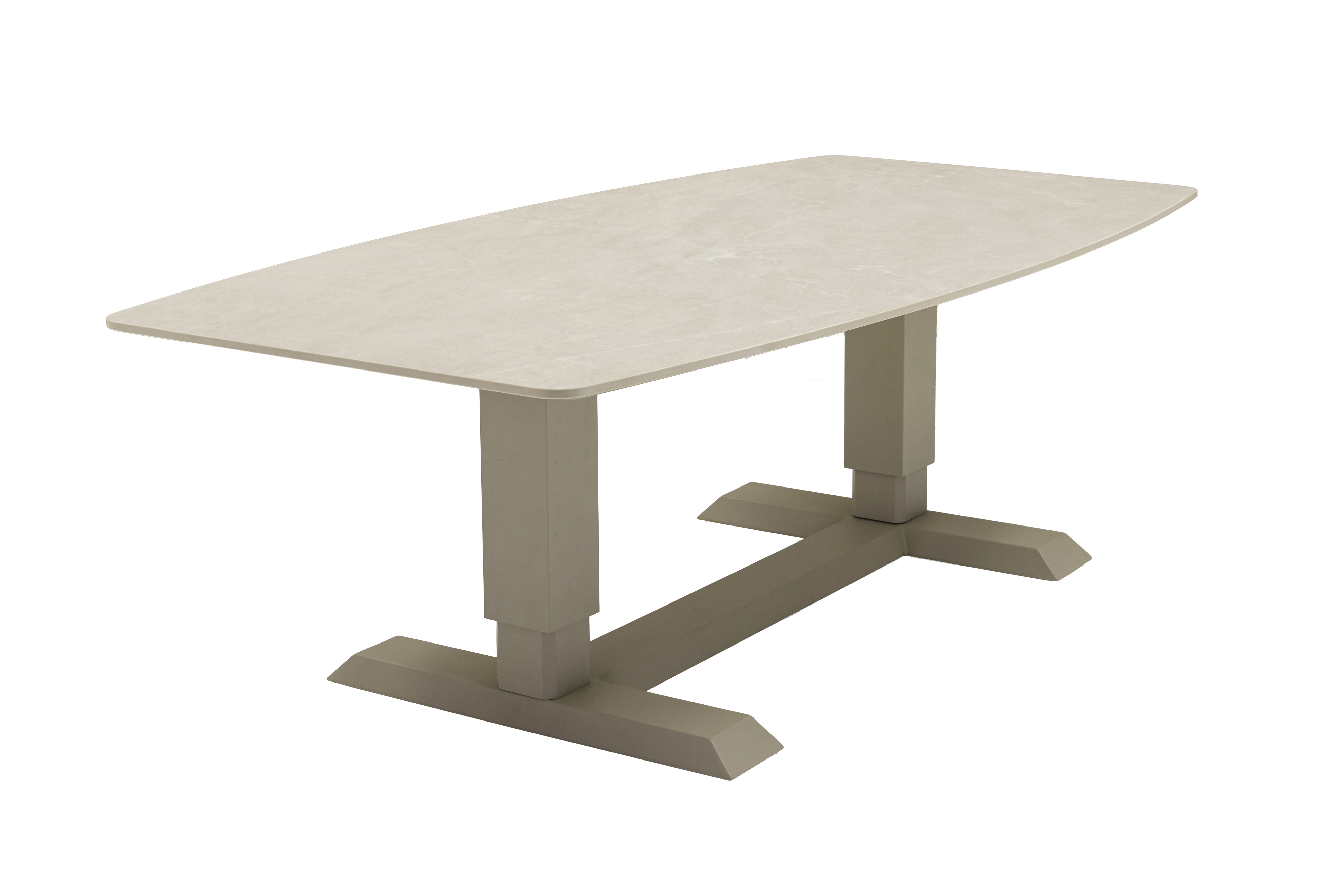 Tisch TERANO in Beige, Esstisch, Tischplatte, Holzoptik, Beine, Verstellbare Basis