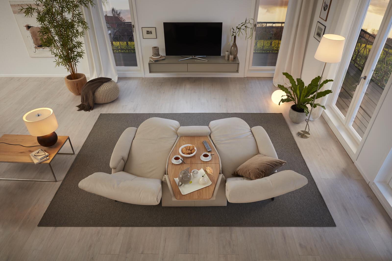 Himolla Trapezsofa 4867 70 H42 CUMULY ca.229x108x166cm in Leder 24 Longl.Kliff