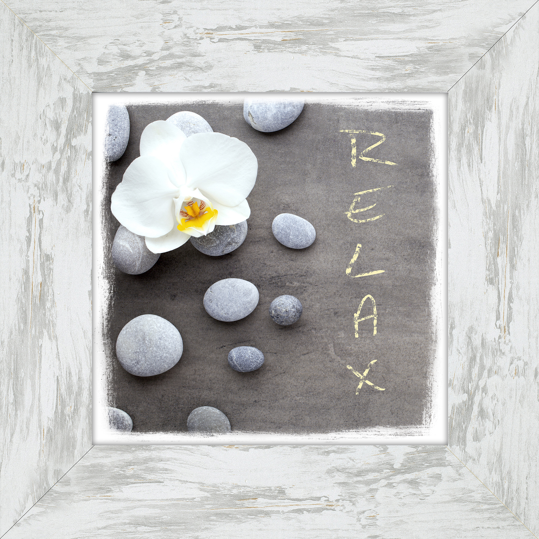 PRO ART New Classic Wood 44x44cm Relax With Stones & Flowers