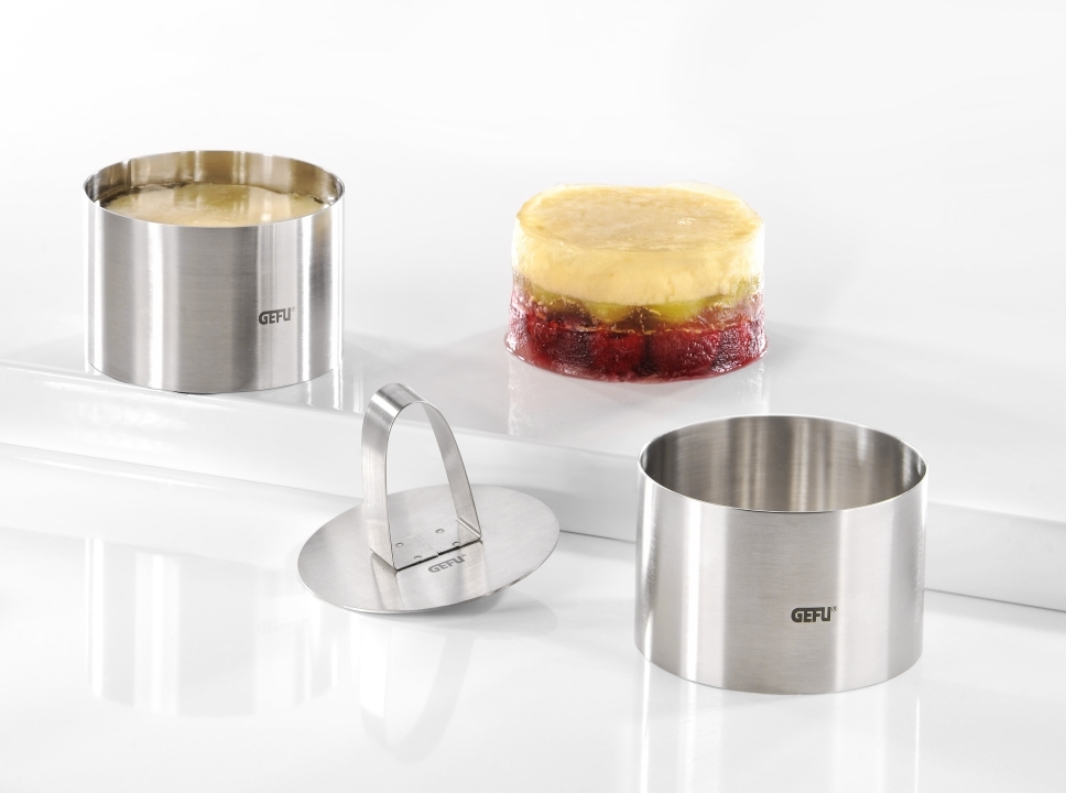 GEFU Dessert- und Vorspeisenringe FORMA in Farbe silber, Edelstahl, Kuchenring, Kuchenform, Küchenwerkzeug, Törtchenring