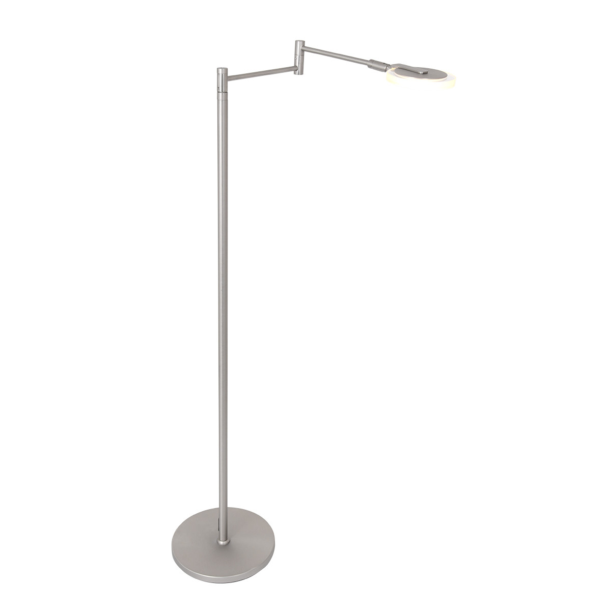 Steinhauer LED-Stehleseleuchte TUROUND 1-flammig in Farbe Stahl/Transparent