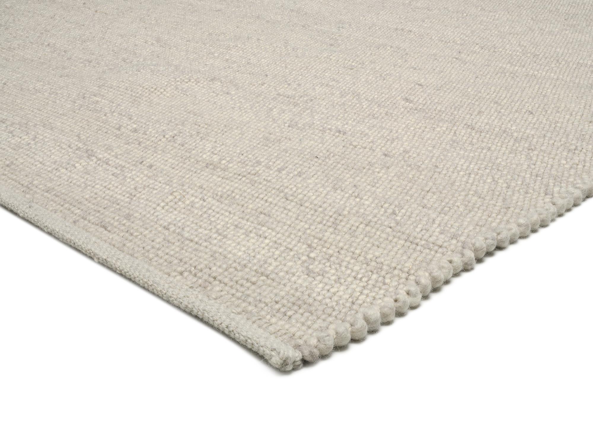 Interliving Handweb Teppich IL L-9000 in 420 beige, Teppich, Flachgewebe, Beige, Kuschelig, Kante mit Pomponen