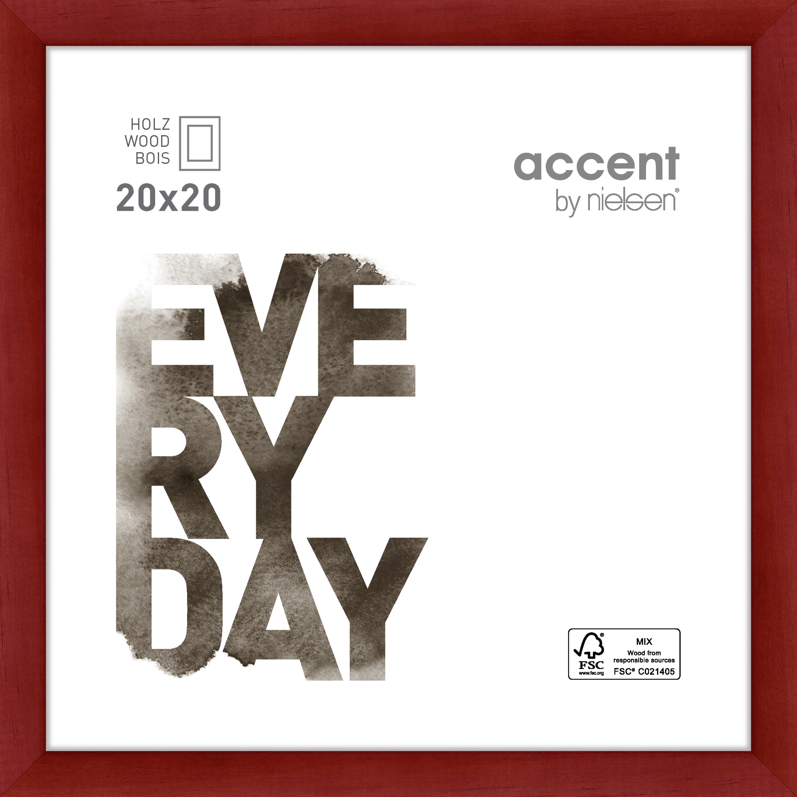 Accent by Nielsen Holz Bilderrahmen Zoom ca. 20x20cm in Farbe Red
