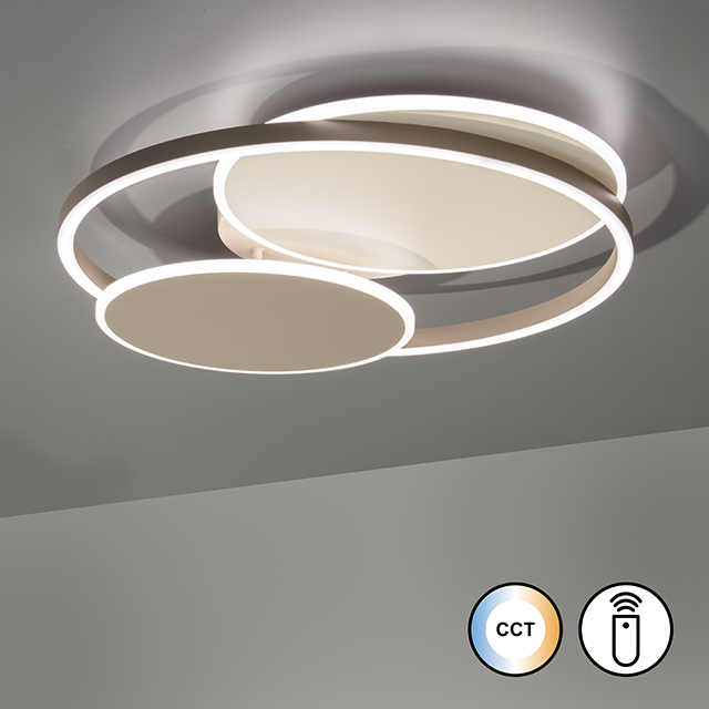Fischer & Honsel LED-Deckenleuchte LUNEA 1-flammig in Farbe Metall sandfarbig, decke, leuchte, dekor, runde lampe, LED