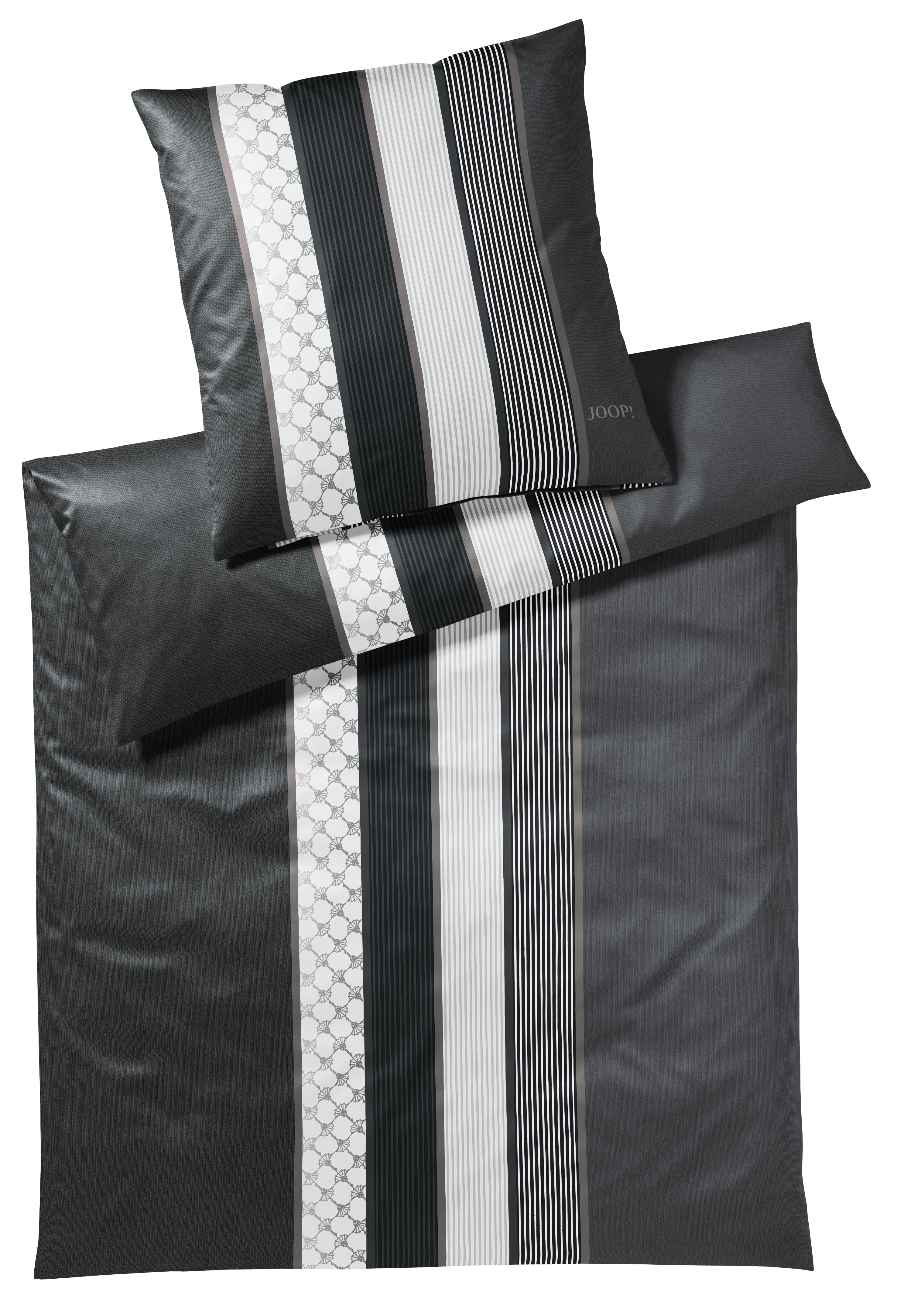 JOOP! Bettwäsche CORNFLOWER STRIPES ca. 155x220cm in Farbe deep stone Elegante Bettwäsche Joop! 155x220 cm CORNFLOWER STRIPES 155c220cm in Cornfower Stripes anthrazit