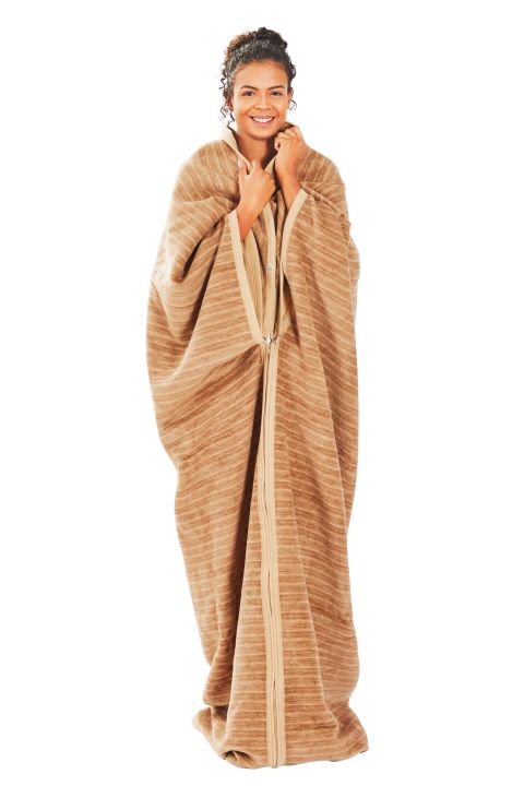 Ibena Jacquard-Wohnmantel FANO 150x200cm in Farbe braun/camel