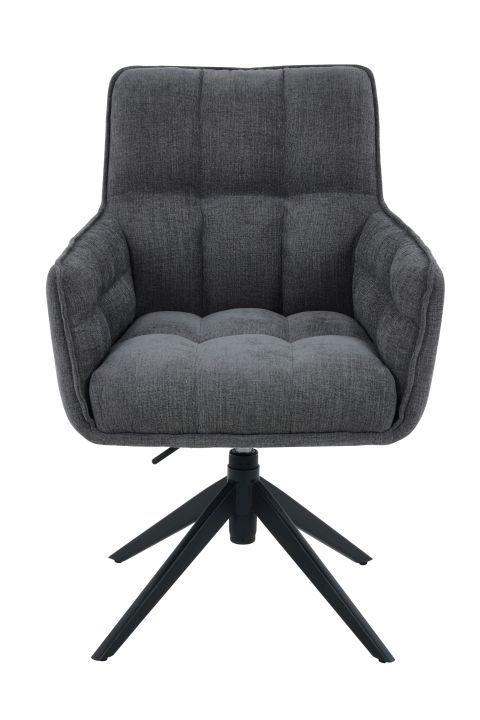 Hela Armlehnstuhl POMBA S ca. B61 H96 T65,5 cm in Stoff anthrazit 28, Sessel, Schwenkstuhl, Stoff, Grau, Fünfbein