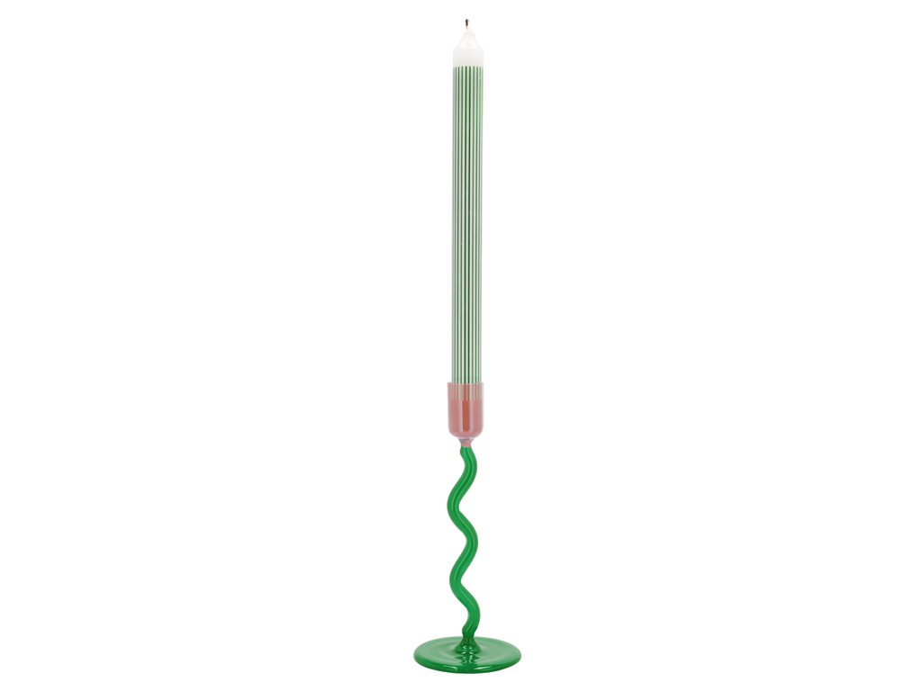 Villa Collection Glaskerzenhalter 8,5 cm in Farbe grün/rosa