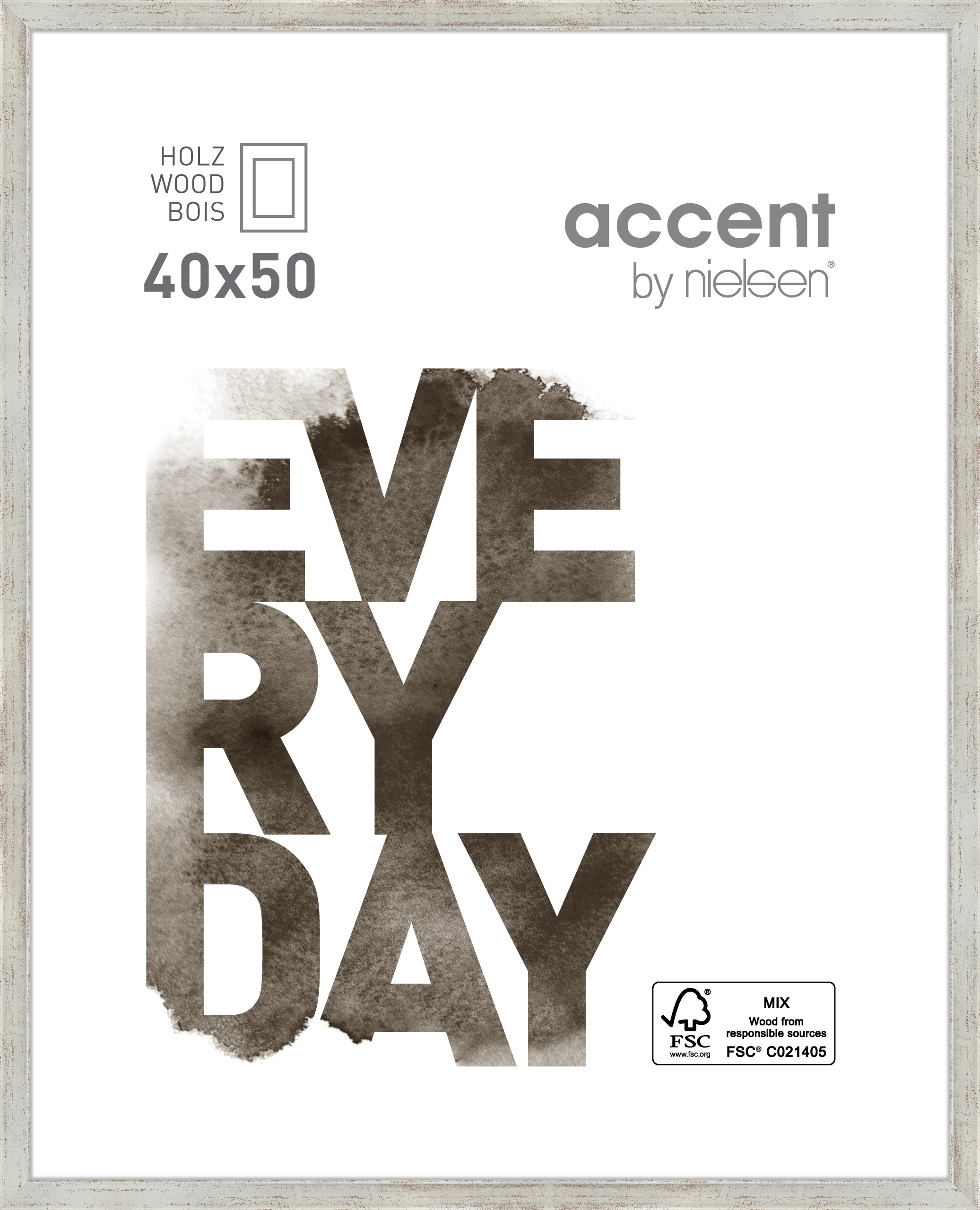 Accent by Nielsen Holz Bilderrahmen Zoom ca. 40x50cm in Farbe Silver