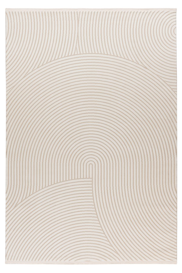 Webteppich ELIF. ca. 160x230cm in Farbe ivory Webteppich ELIF. ca. 160x230cm in Farbe ivory, Teppich, Runder Muster, Beige, Laufende Linien, Wellenmuster