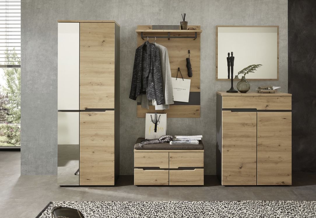 Bank in Mehrfarbig Innostyle Bank MEMPHIS in Artisan Eiche/Absatz graphit