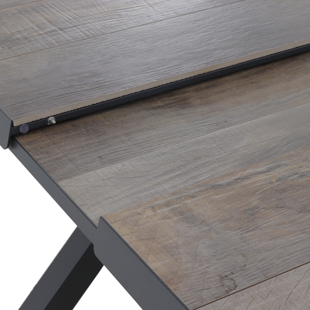 Ausziehtisch SINCRO ca. 160(200)x90cm mit Tischplatte in anthrazit/washed grau