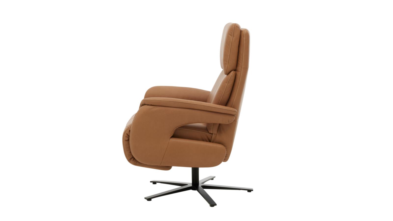 Interliving Relaxsessel INTERLIVING 4566 in Farbe Leder Longlife Evita hazel, Sessel, Lehnsessel, Beige Braun, Polsterstuhl, Drehstuhl