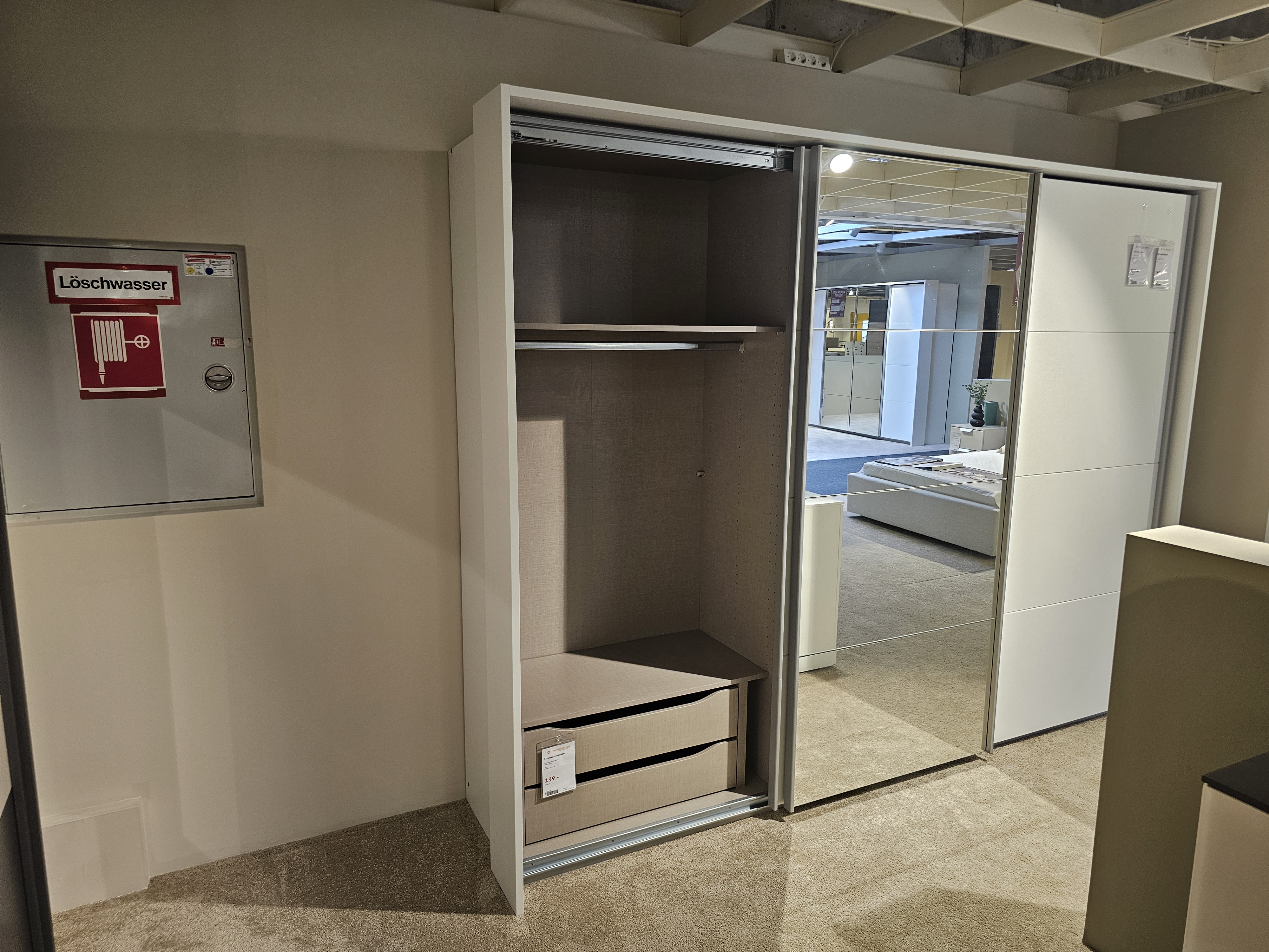 Rauch Möbelwerke Schwebetürenschrank KULMBACH in Farbe Alpinweiß, Schrank, Kleiderschrank, Spiegel-Schrank, Schrank mit Spiegel, Schiebetürenschrank