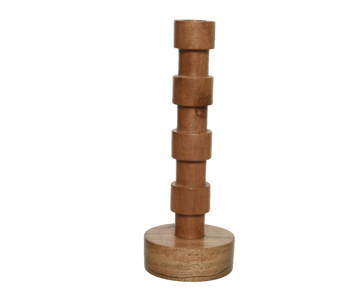Kaemingk Kerzenhalter Akazienholz 608272 B/H/T ca.8x22x8cm in Natur