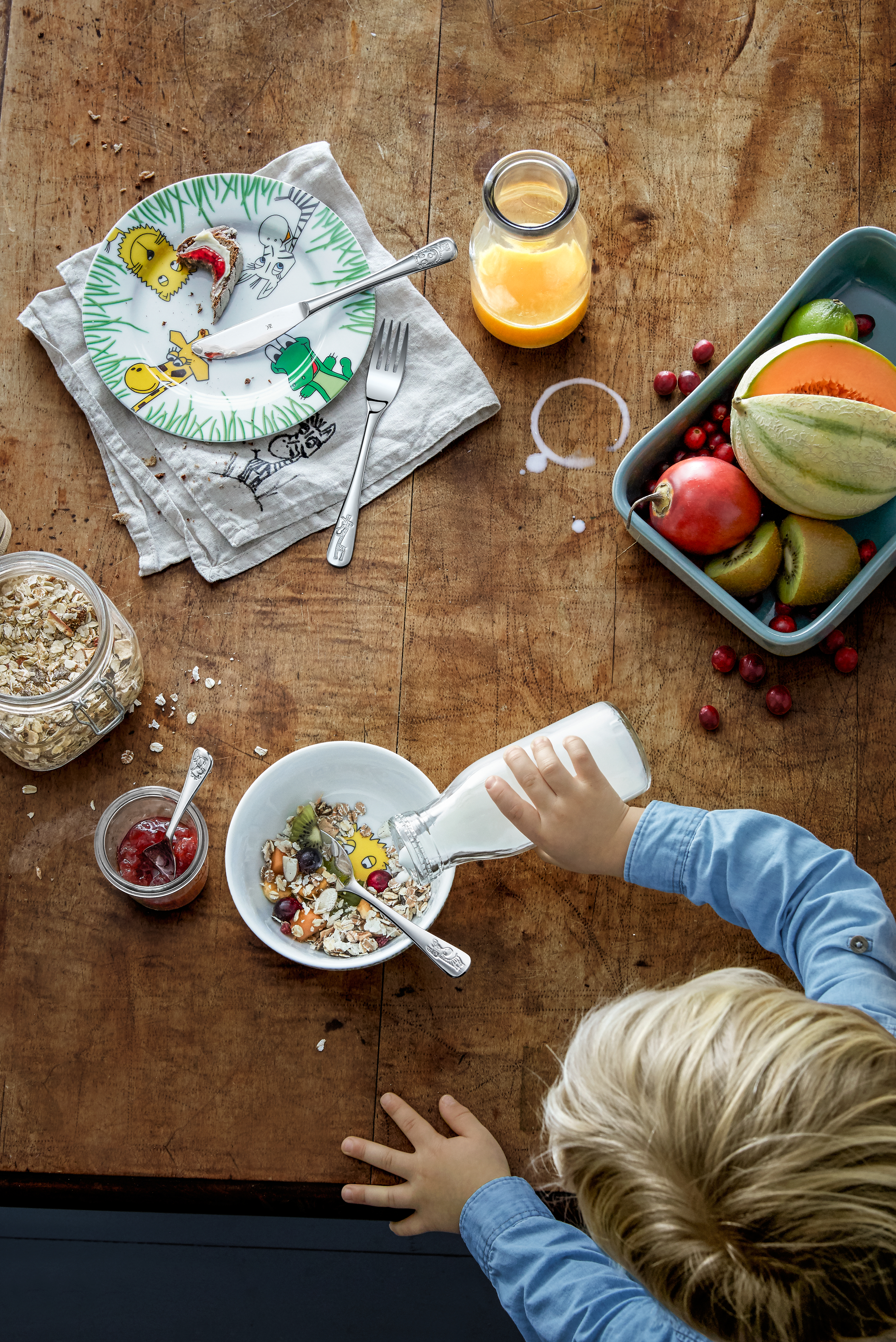 WMF Kinderbesteck-Set Safari, 4-teilig in poliertem Edelstahl
