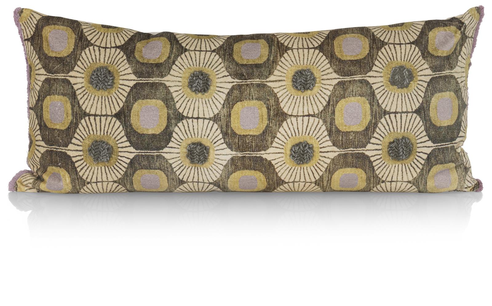 Coco Maison Kissen RIK ca. B80 T35 cm in Stoff grün/Violett Coco Maison Kissen RIK ca. B80 T35 cm in Stoff grün/Violett