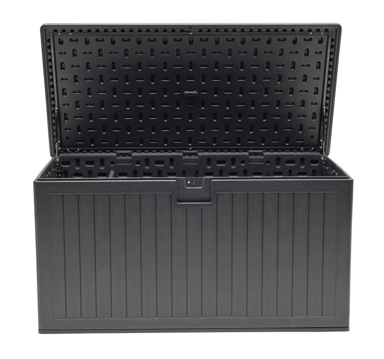 L.C. Wholesaler Aufbewahrungsbox VELIO in Farbe Schwarz mit Holzmaserung, Kiste