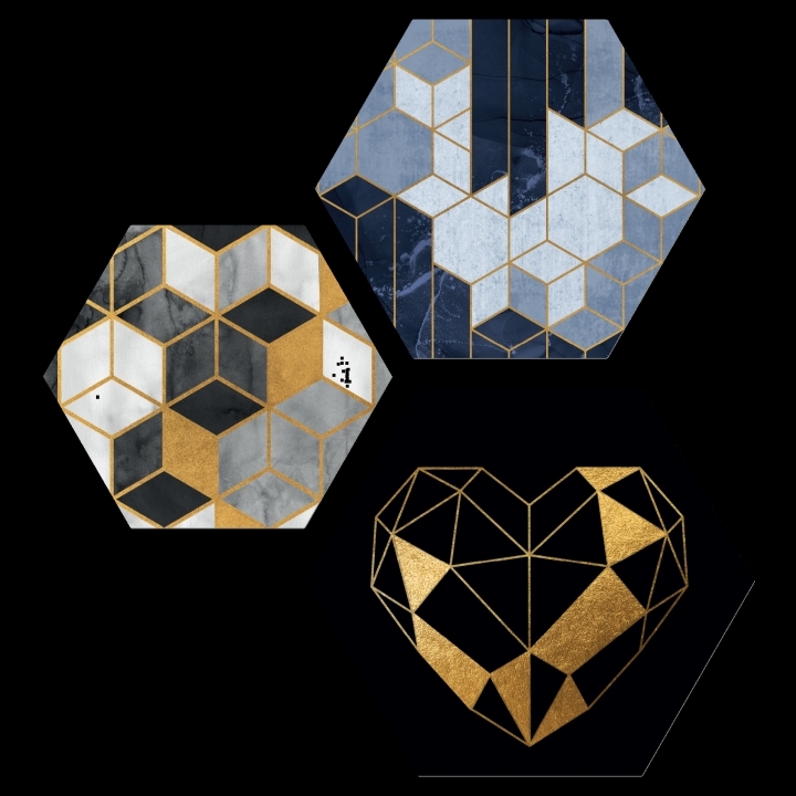 ProArt PRO ART Cut-Outs HEX 3-Teiler Golden Plattern II ProArt PRO ART Cut-Outs HEX 3-Teiler Golden Plattern II