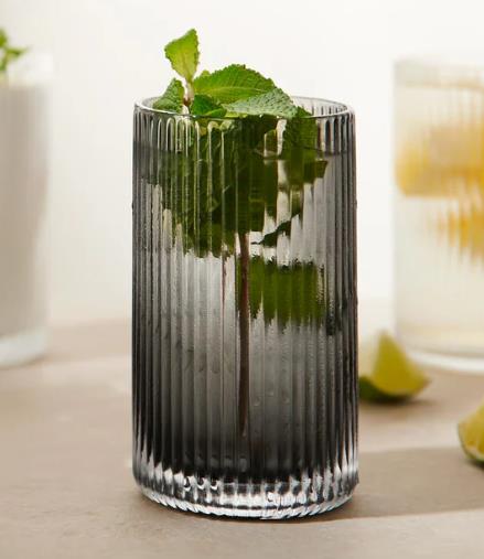 ASA Selection Glas JUNA in Farbe grau glänzend, Kräuter, Minze, Pflanze, Cocktail, Mojito