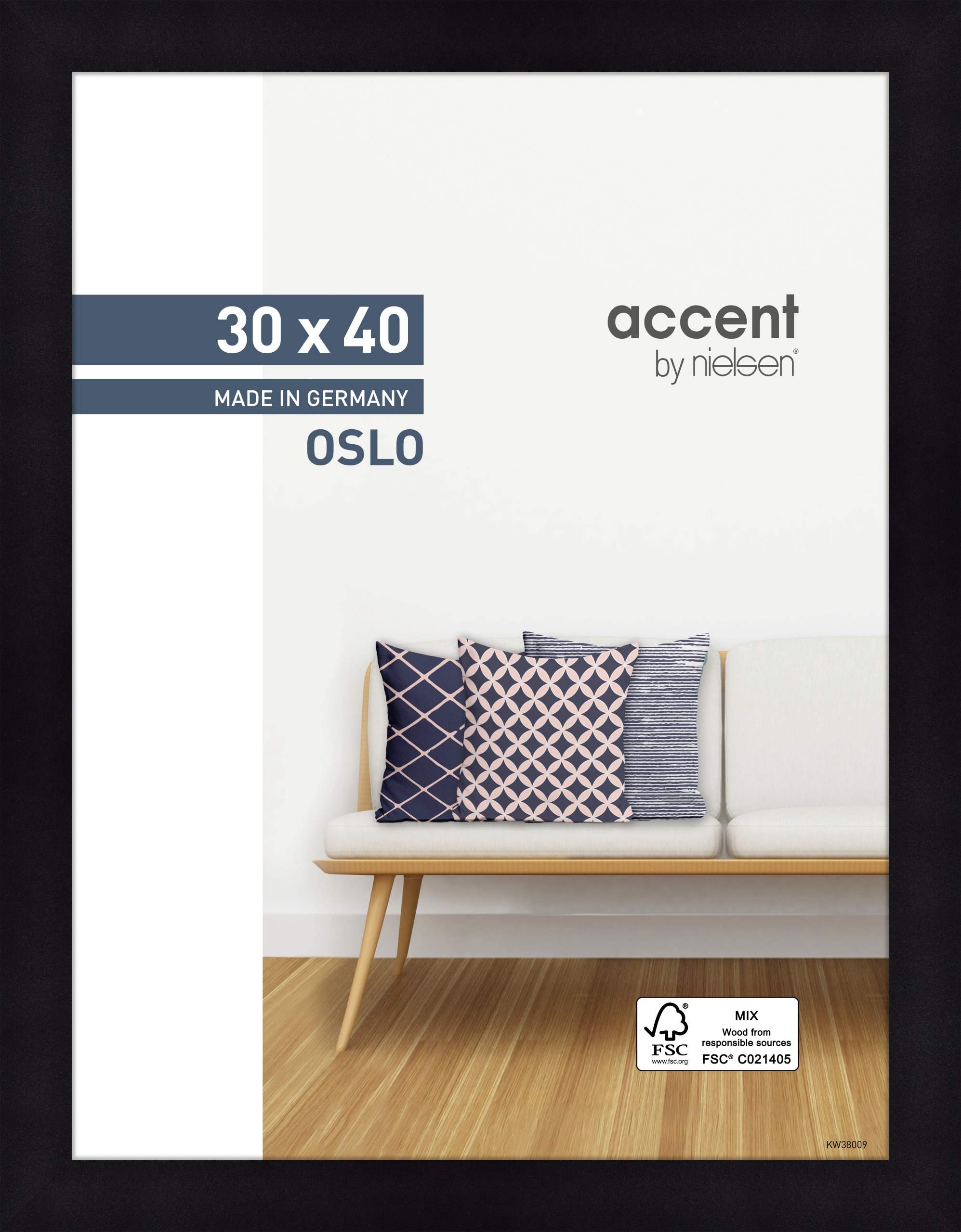 Accent by Nielsen Holz Bilderrahmen Oslo ca. 30x40cm in Farbe Black