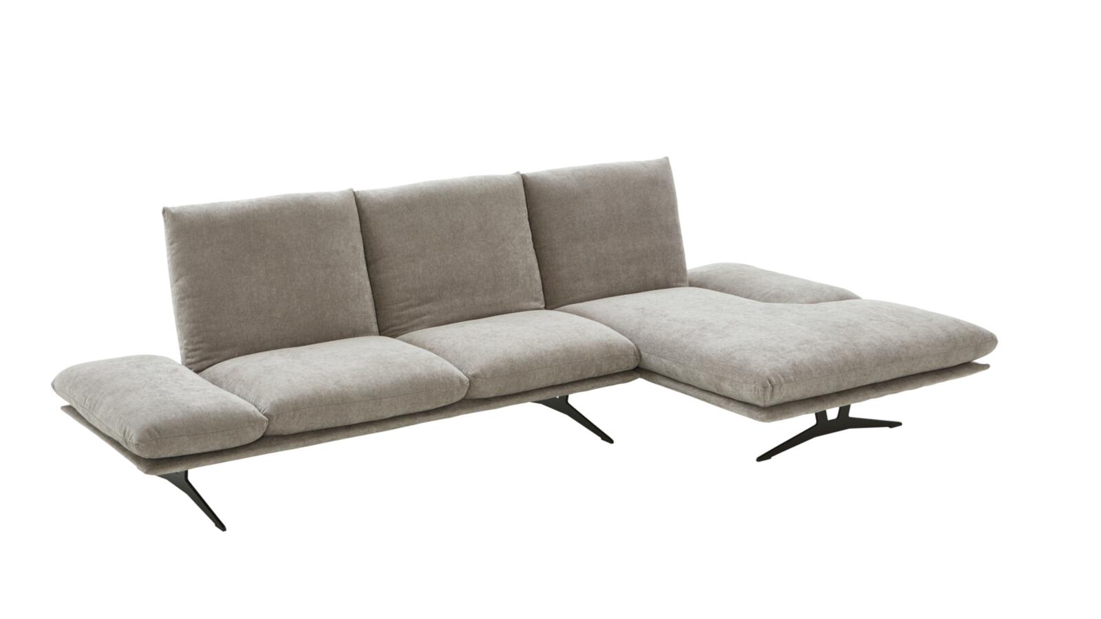 Koinor Eckkombination FINLAY ca. 315x159 cm in Stoff Impression grau, Sofa, Schlafsofa, Beige, Vierersitz, Metallbeine
