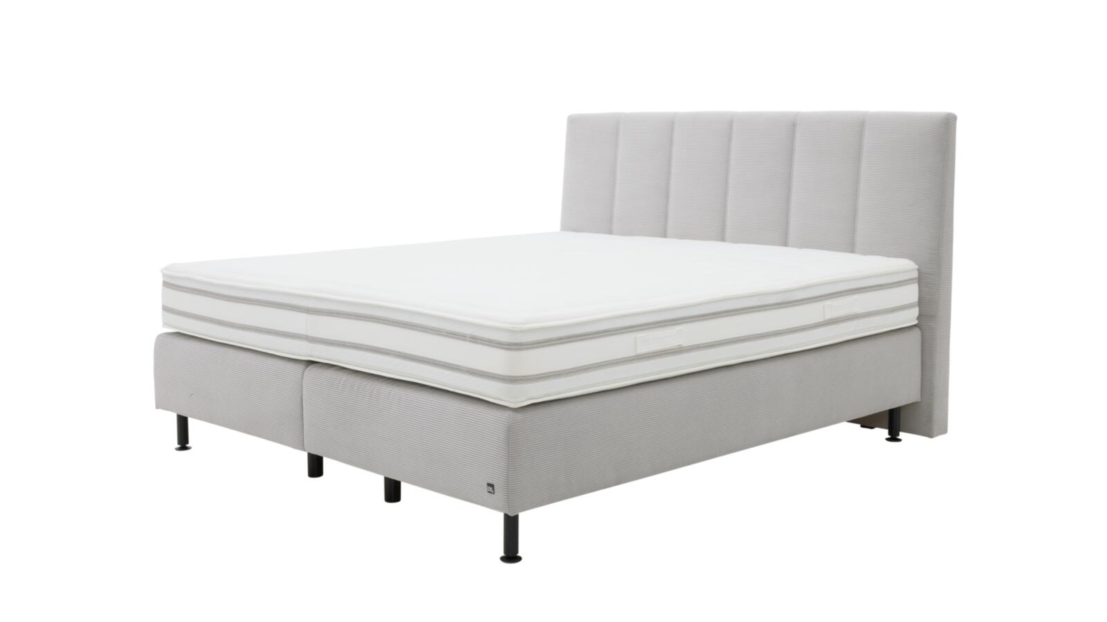 Interliving Boxspringbett IL1418 ca. 180x200cm in Farbe Feincord silver, Bett, Boxspringbett, Kopfteil, grau, Matratze