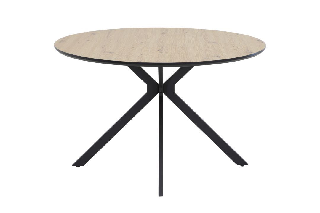Hela Esstisch KINDU T ca. Ø120cm, H76 cm in Artisan Eiche, runder tisch, runde tischplatte, holzplatte, metallgestell, moderner tisch