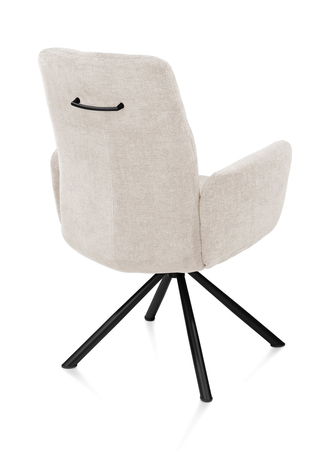 // Stoff Livigno creme // Gestell schwarz, drehbar // mit Griff // ca. B61 H93 T67 cm // Taschenfederung, Sessel, Polsterstuhl, Beige, Stuhlbeine, vierbeiniger Stuhl
