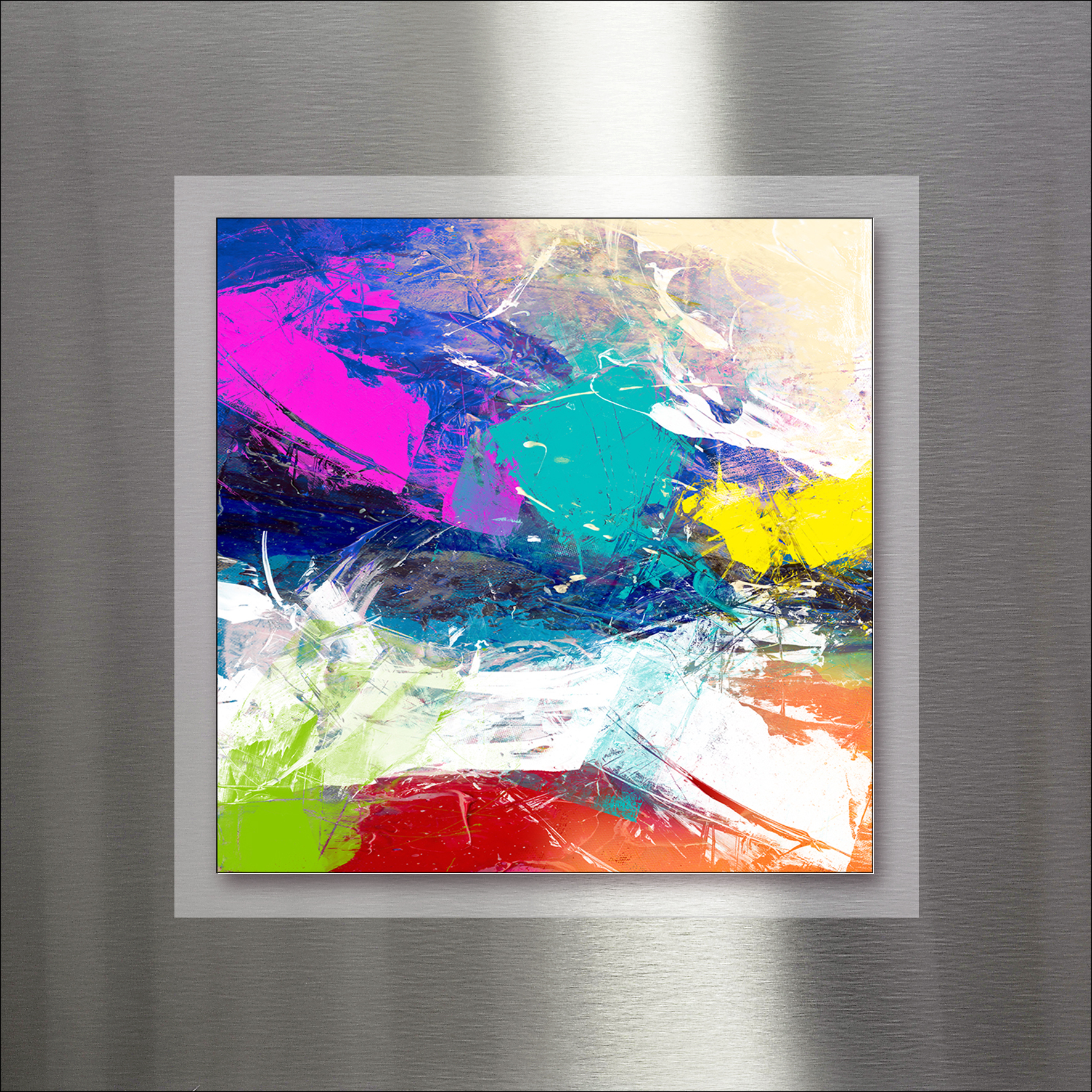 PRO ART Double-Alu - Dibond bedruckt mit Aufsatz aus Dibond 50x50cm Colorful Way II