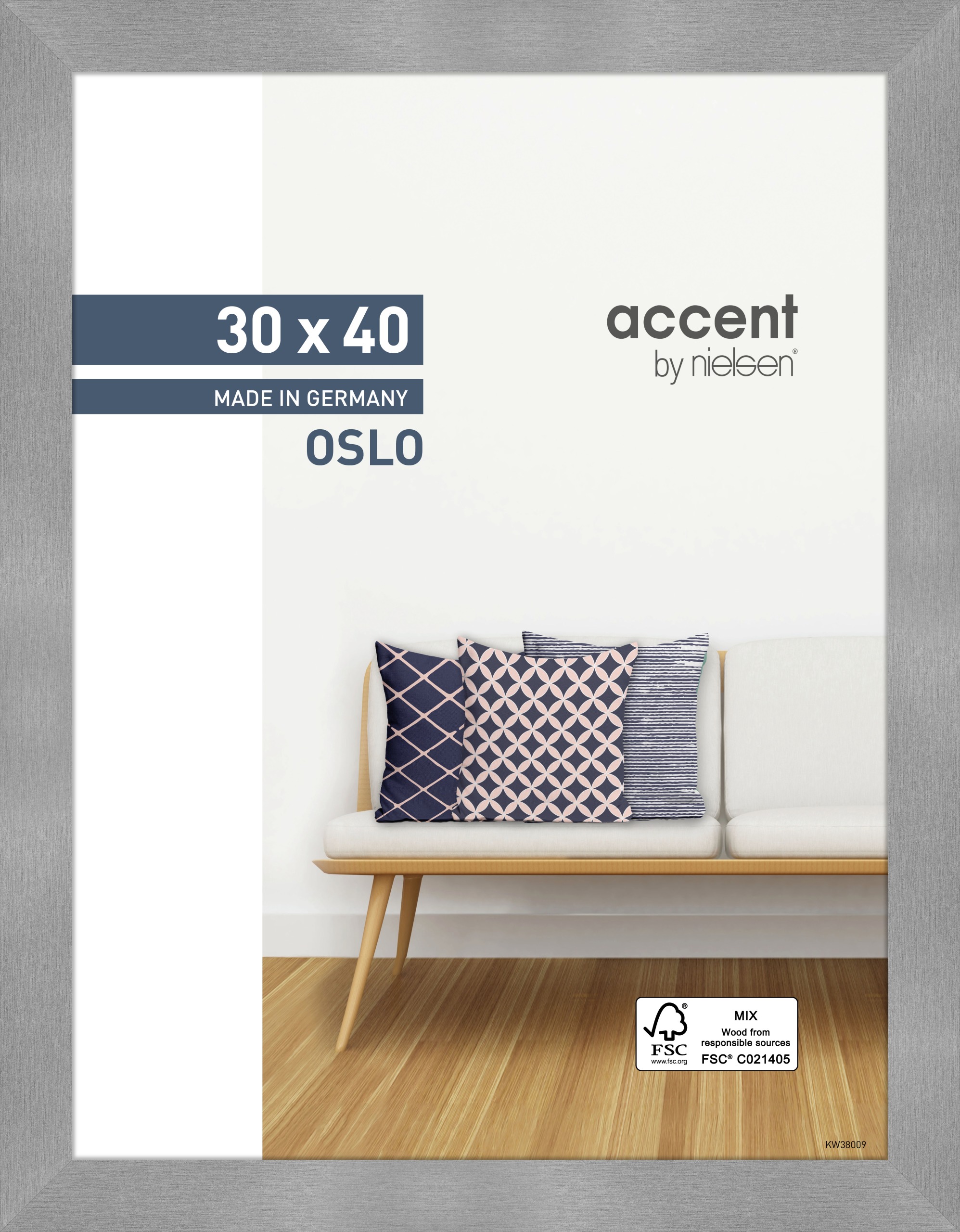 Accent by Nielsen Holz Bilderrahmen Oslo ca. 30x40cm in Farbe Silver