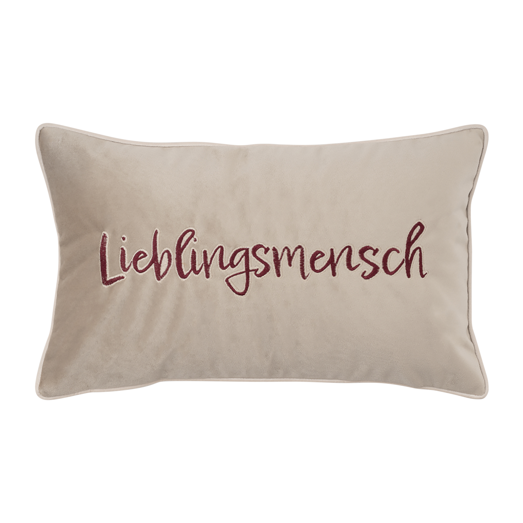 Pad Kissenhülle LETTERS ca. 0x0cm in Farbe liebling-beige, Kissen, Kissenbezug, Beige, Schriftzug, Lieblingsmensch