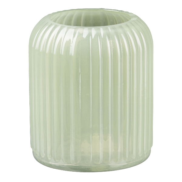 Glas Zylinder Vase 4424021-54 in Grün, vasen, glas, gerippt, grün, behälter
