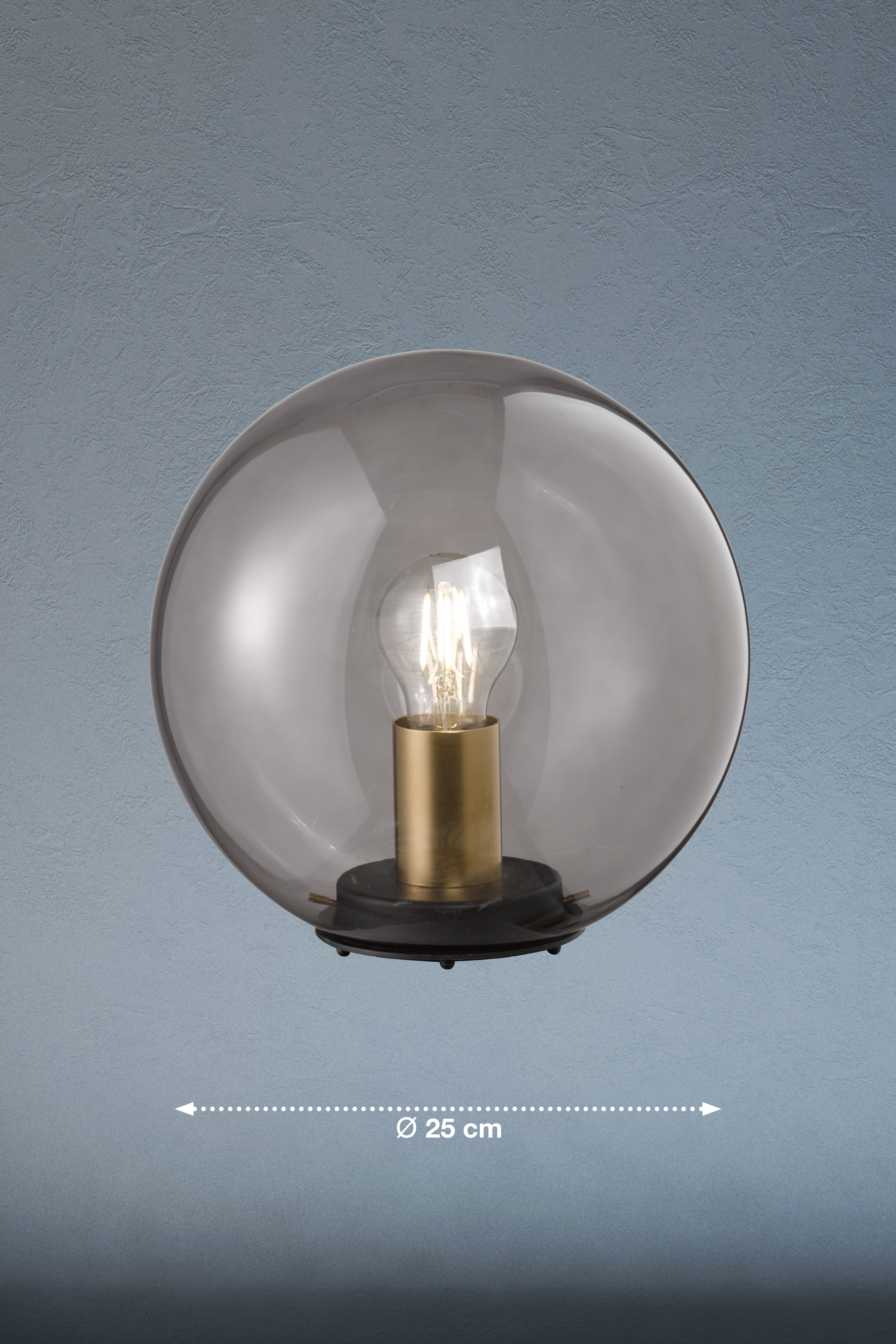 Fischer & Honsel Tischleuchte DINI 1-flammig in Farbe Glas rauchfarbig transparent