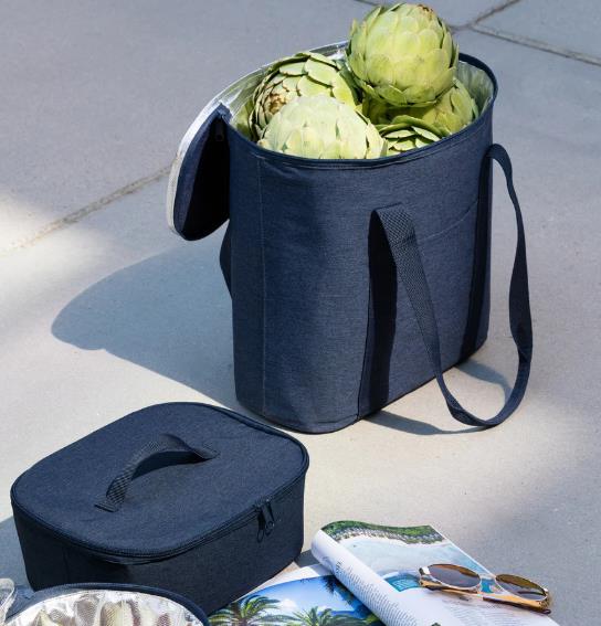 THERMOSHOPPER in Farbe twist navy THERMOSHOPPER in Farbe twist navy, Artischocken, Gemüse, Isolier-Tasche, Kühlrucksack, Navy Blau