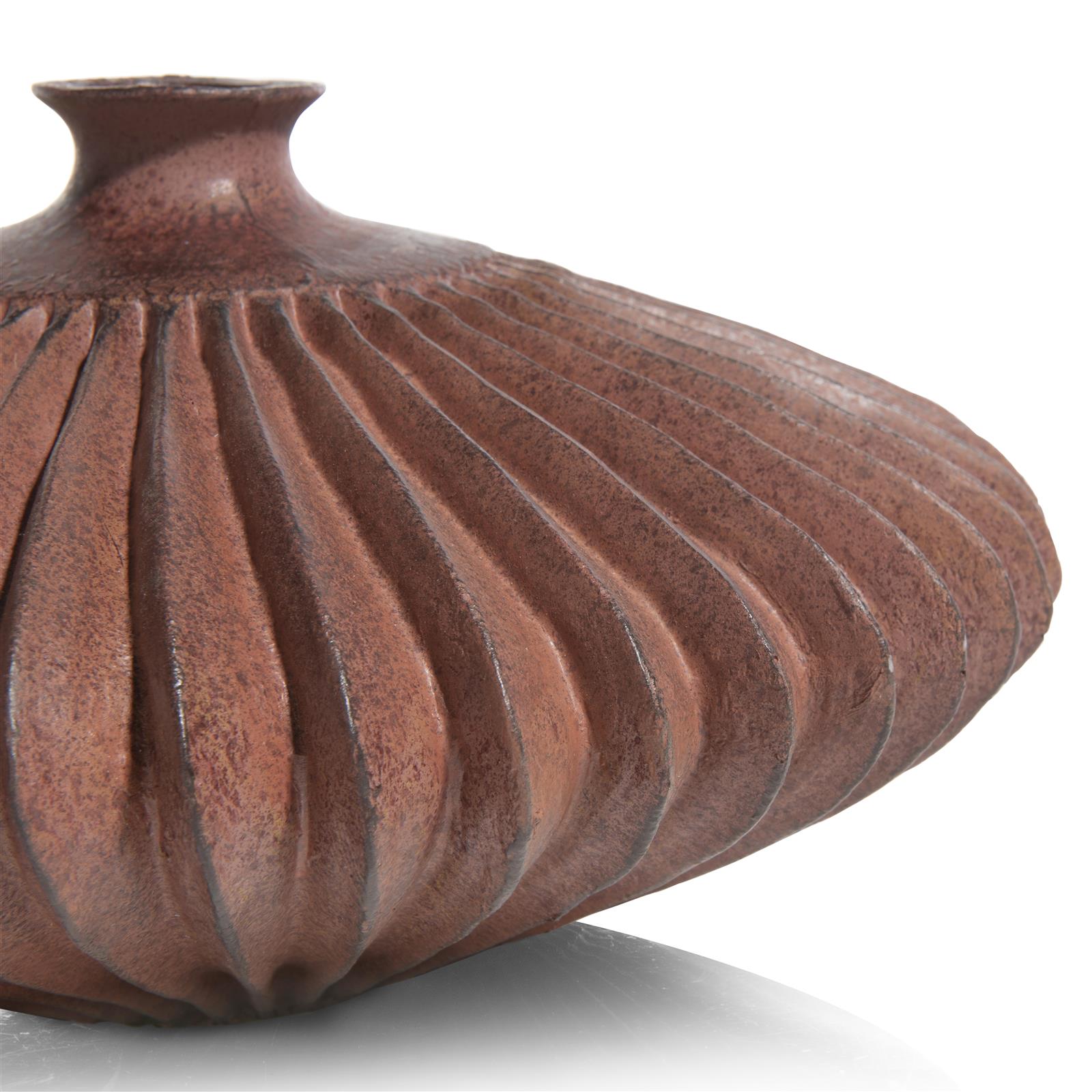 XOOON Noni Vase H14cm Coco Maison 48333-KOP, vase, keramik, rost, struktur, gerippt