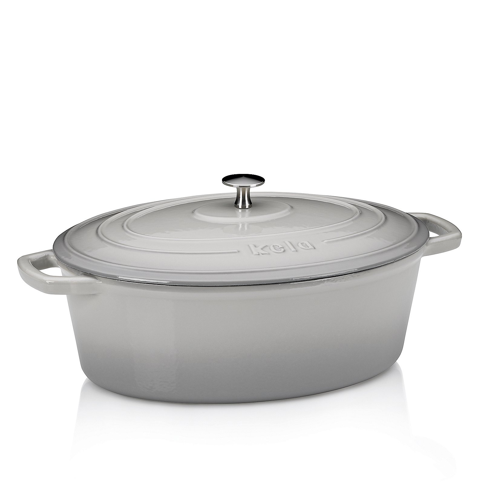 Kela Bräter CALIDO in Farbe Hellgrau, langosta, cast iron, Stieltopf, Stew-Topf, Deckeltopf