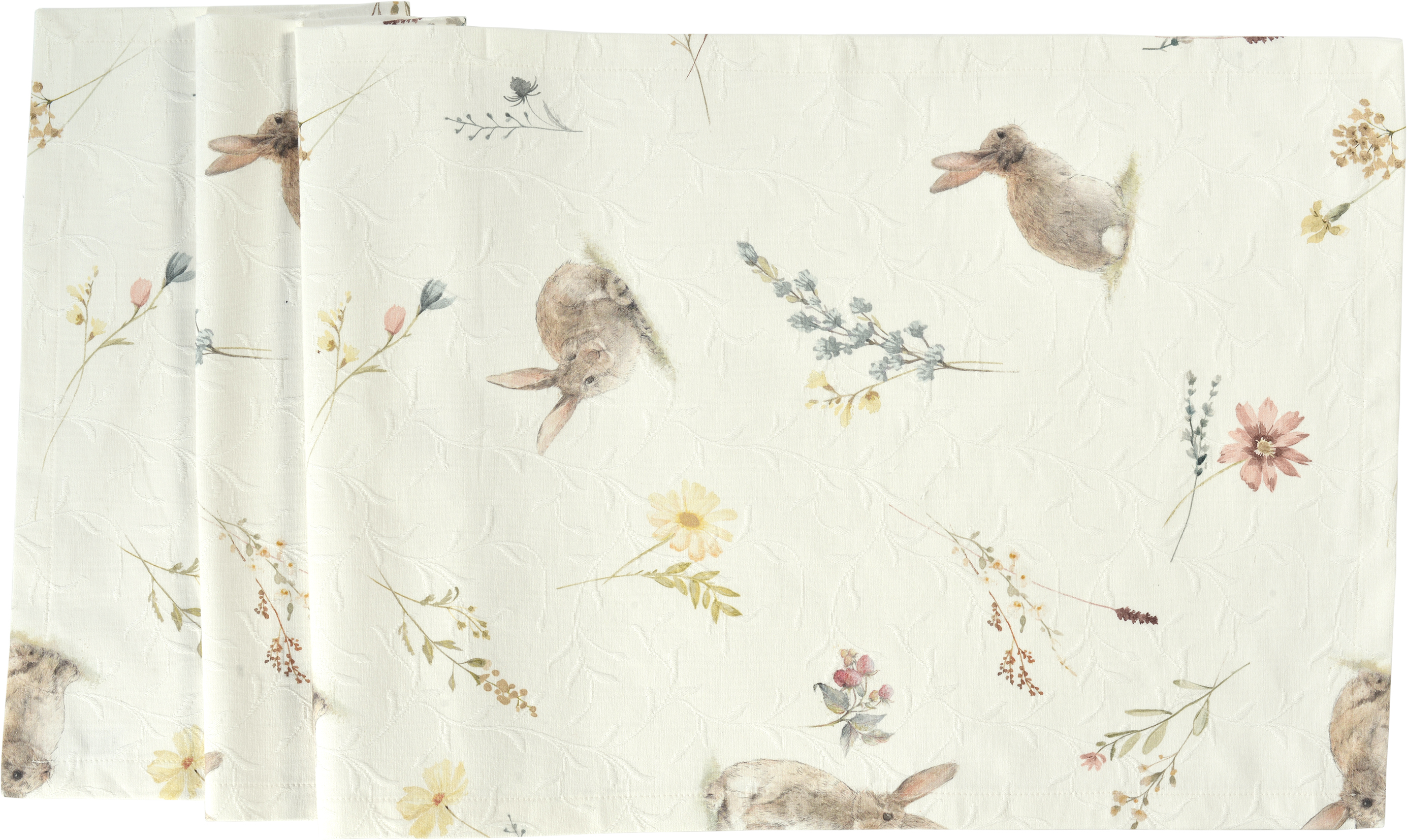 Sander Tischläufer BUNNY BLOOM ca. 50 x 140cm in Farbe original, Kleid, Vogel, Muster, Formelle Kleidung