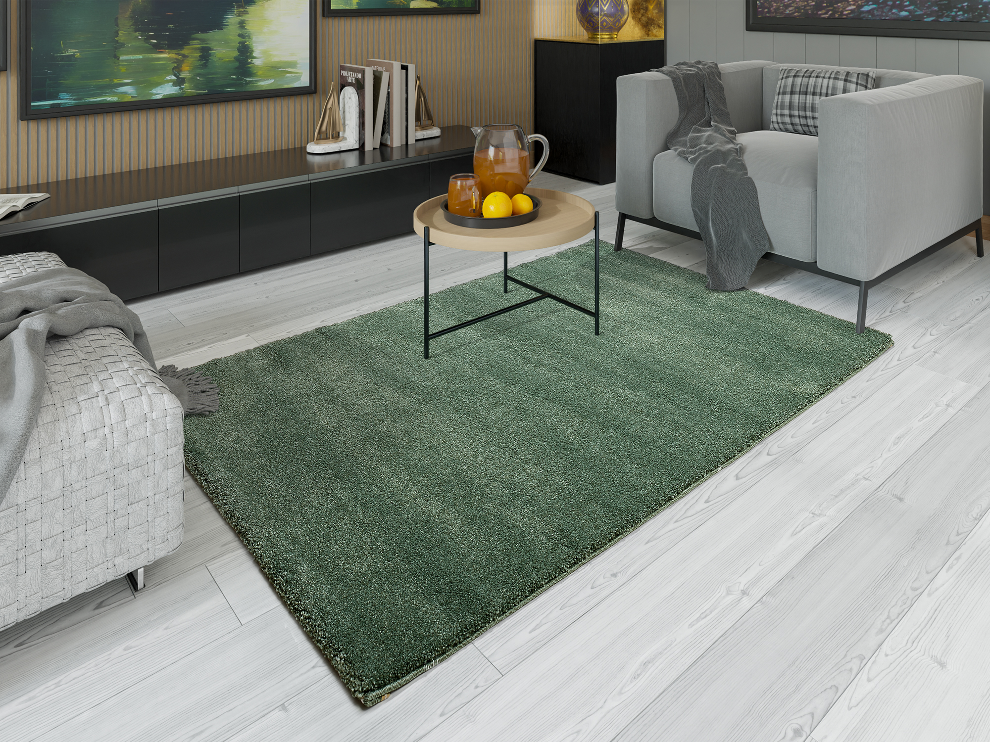 OCI Webteppich ca. 65x130cm in Farbe grün
