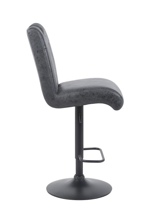 Hela Barhocker MAJA H ca. B45,5 T63 cm in Stoff Vintage Anthrazit 46, Barhocker, Sitzhöhe, Stahlbasis, Gepolstert, Ledersamt