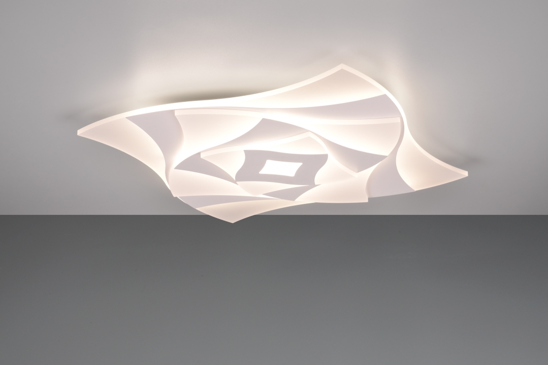 Trio LED-Deckenleuchte AKITA 1-flammig in Farbe weiß matt, Kunststoff weiß, Deckenleuchte, Lampe