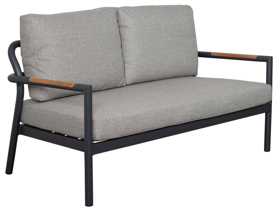 deVries Loungeset VALENCIA 4-teilig in Gestellfarbe anthrazit/Sitzkissen uni grey