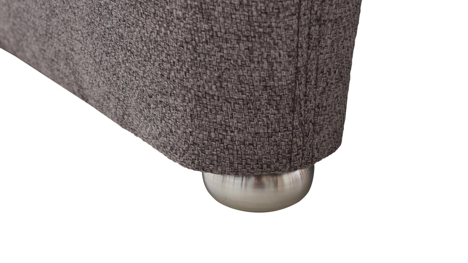 Carina Trapezsofa ALTO in Farbe Stoff Mono grey, Sesselbeine, Metallkugel, Stoffbezug, Grau, Gewebe]