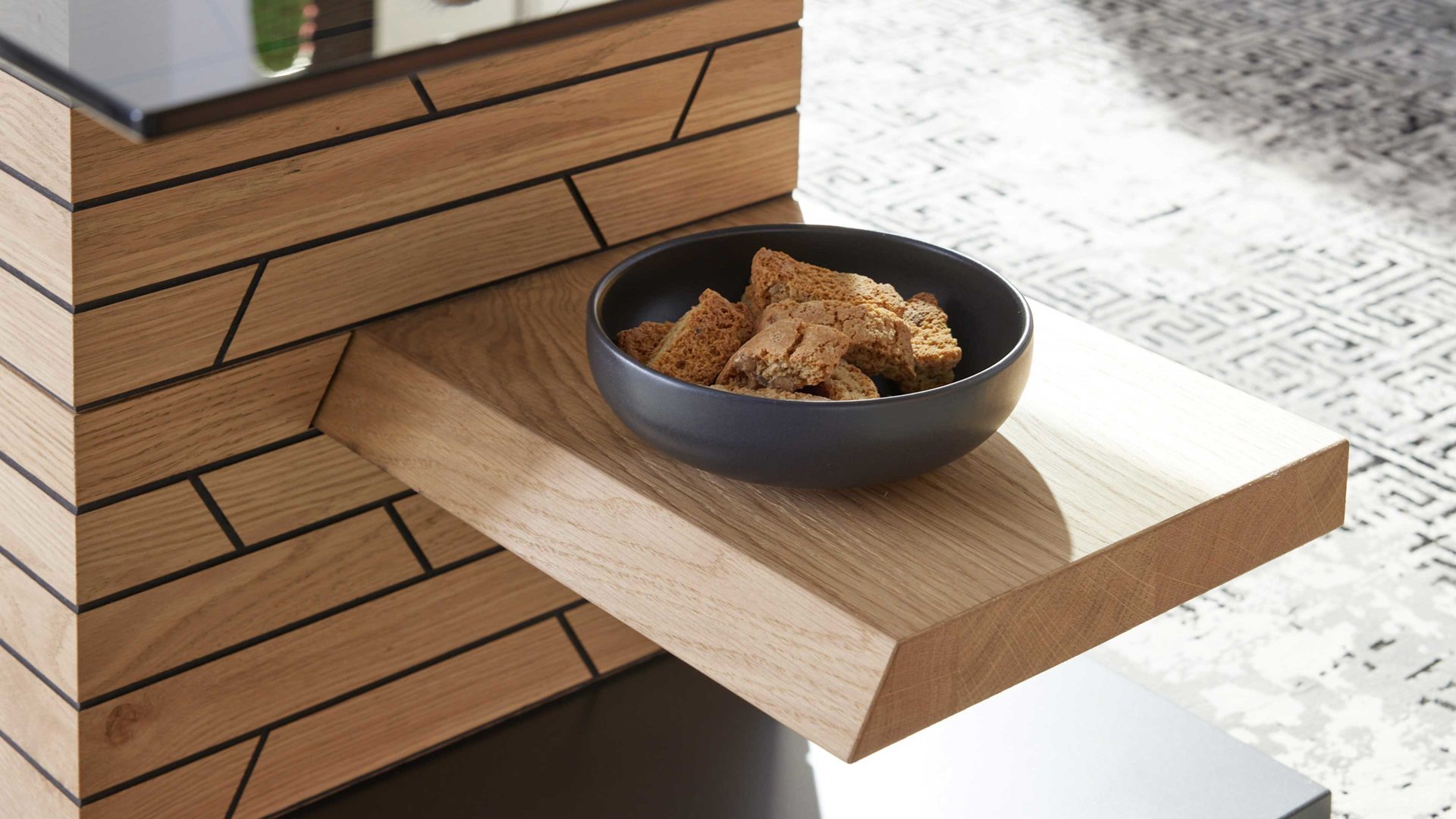 Interliving Couchtisch 2108 ca. 110x46x70cm in schiefer/Hirnholz